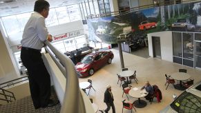 FRAMINGHAM, MA - MARCH 29: Keith Monnin, CEO of Bernardi Auto Group, looks over a dealership in Framingham, MA on Mar. 29, 2017. (Photo by Suzanne Kreiter/The Boston Globe via Getty Images)