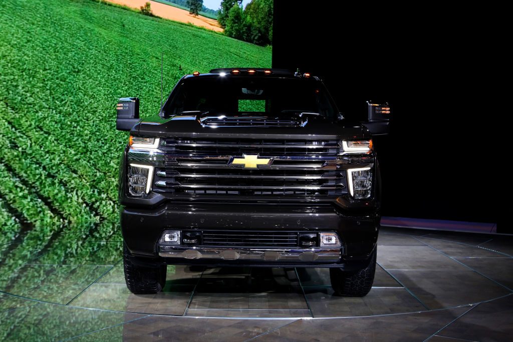 A 2020 Chevy Silverado on display