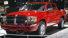 A new Dodge Dakota on display at an auto show