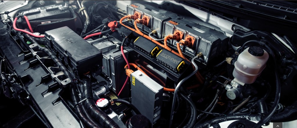 Ecotuned batteries installed under F-150 hood