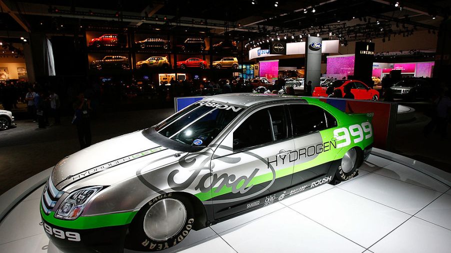 A Ford hydrogen powered car on display