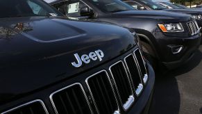 Jeep Grand Cherokee on display at a car dealership