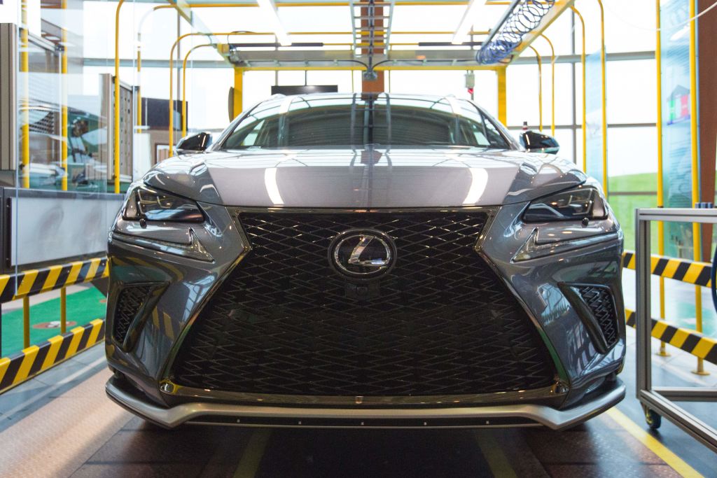 A Lexus NX luxury SUV viewed from the front