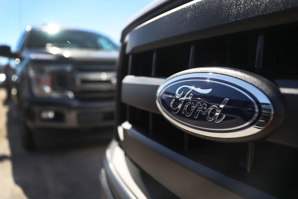 The grille of a Ford F-150