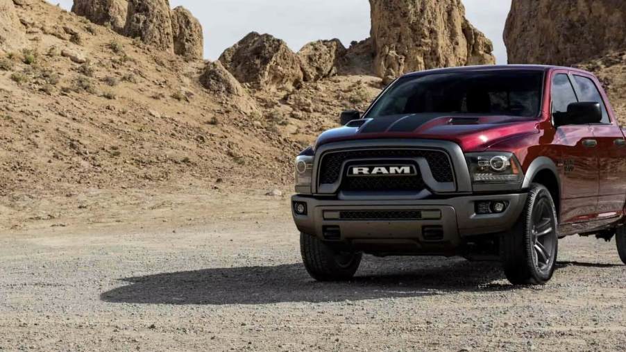 The Ram 1500 Classic parked in th desert