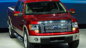 A 2009 Ford F-150 on display at an auto show