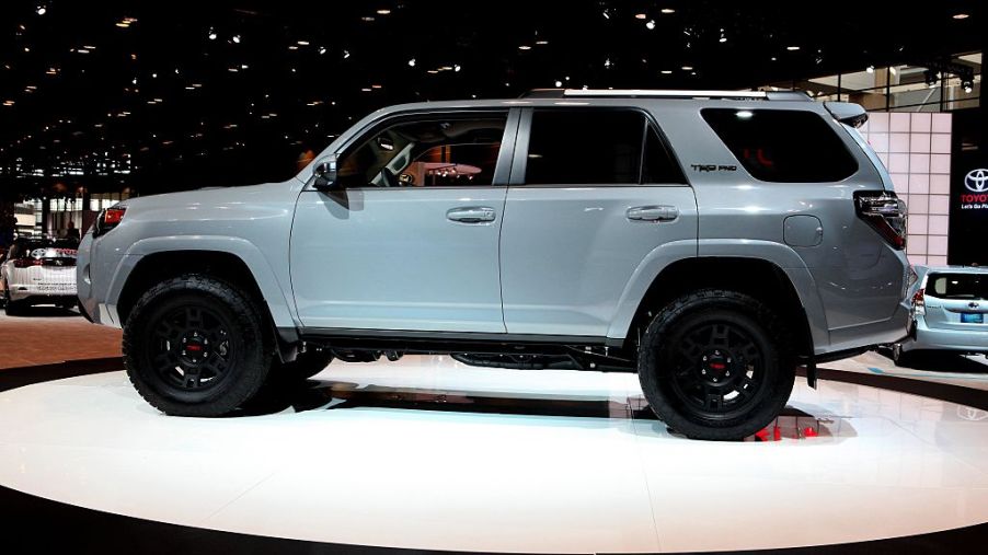 A Toyota 4Runner on display at an auto show