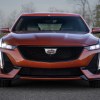 A red 2020 Cadillac CT5-V is viewed head-on