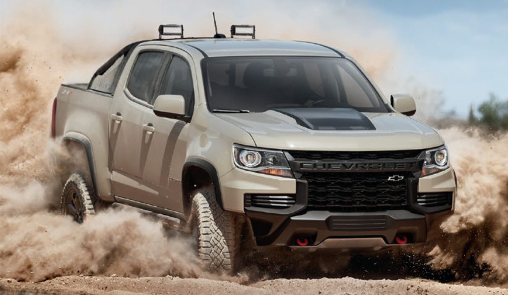 The 2020 Chevy Colorado off-roading in sand