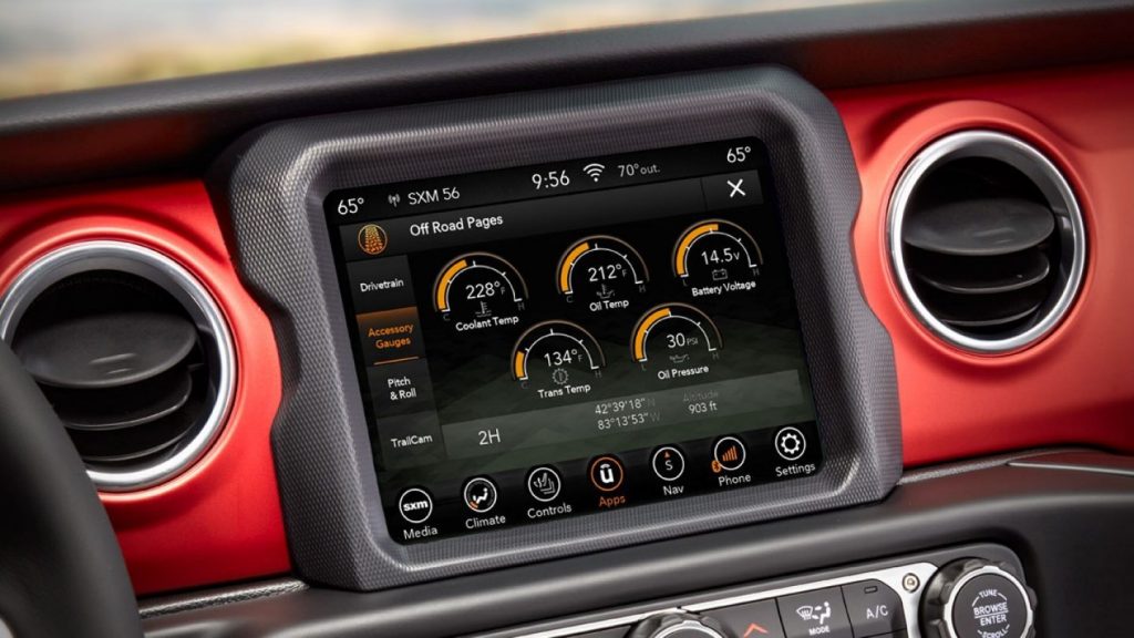 2020 Jeep Gladiator Rubicon off-road apps