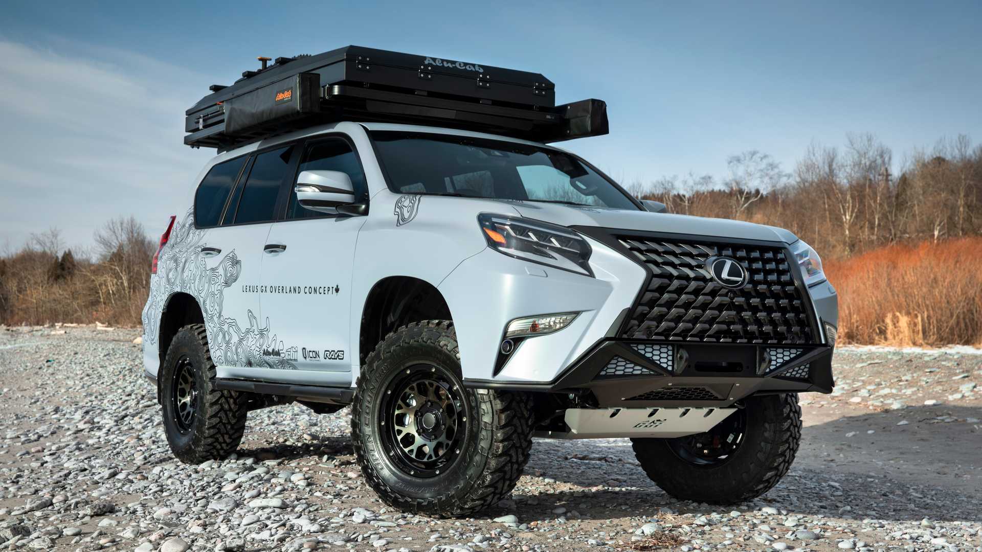 2020 Lexus 460 GX Overland luxury camping concept parked in gravel