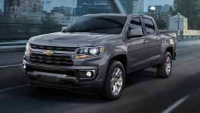 The 2022 Chevy Colorado driving down the road