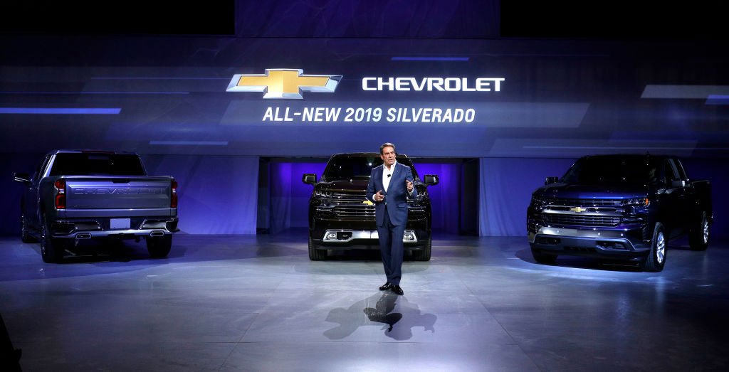 The new 2019 Chevy Silverado at the North American International Auto Show