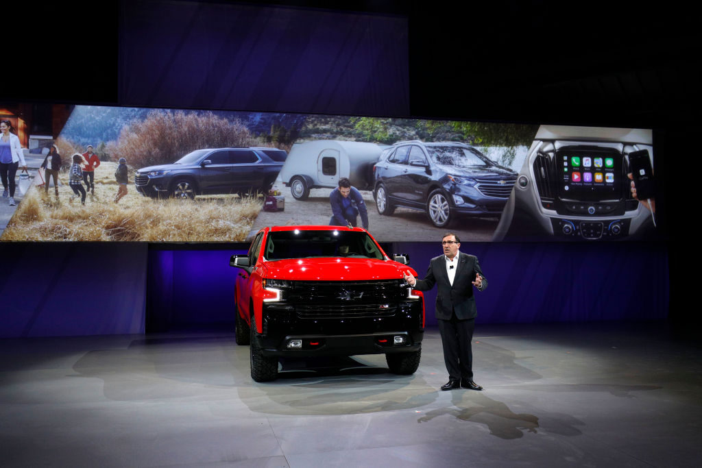 GM VP introduces the 2019 Chevy Silverado 1500 at the North American International Auto Show