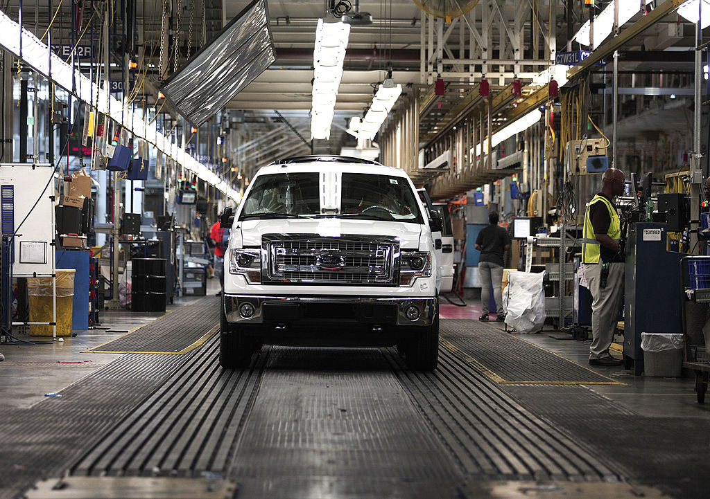New Ford F-150 models coming off of the assembly line