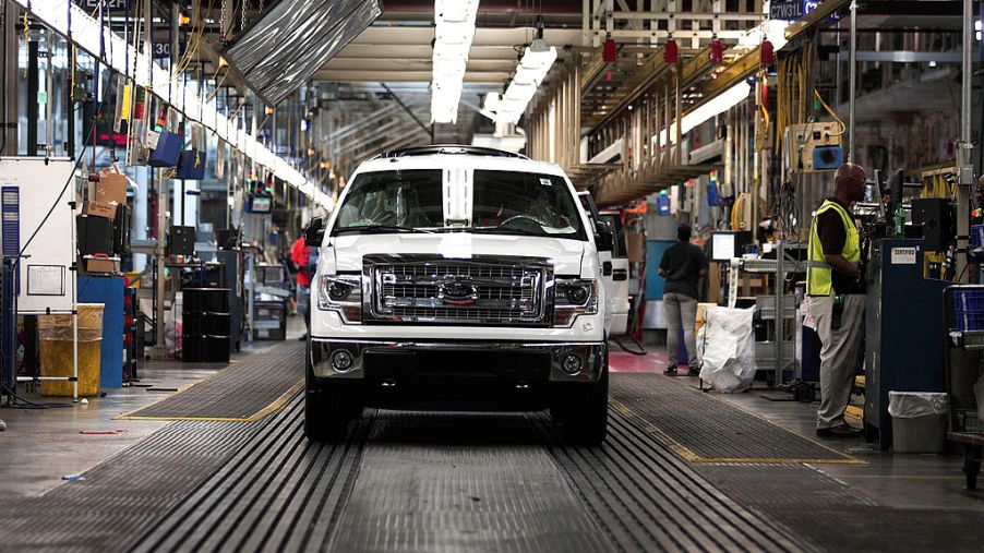 New Ford F-150 models coming off of the assembly line