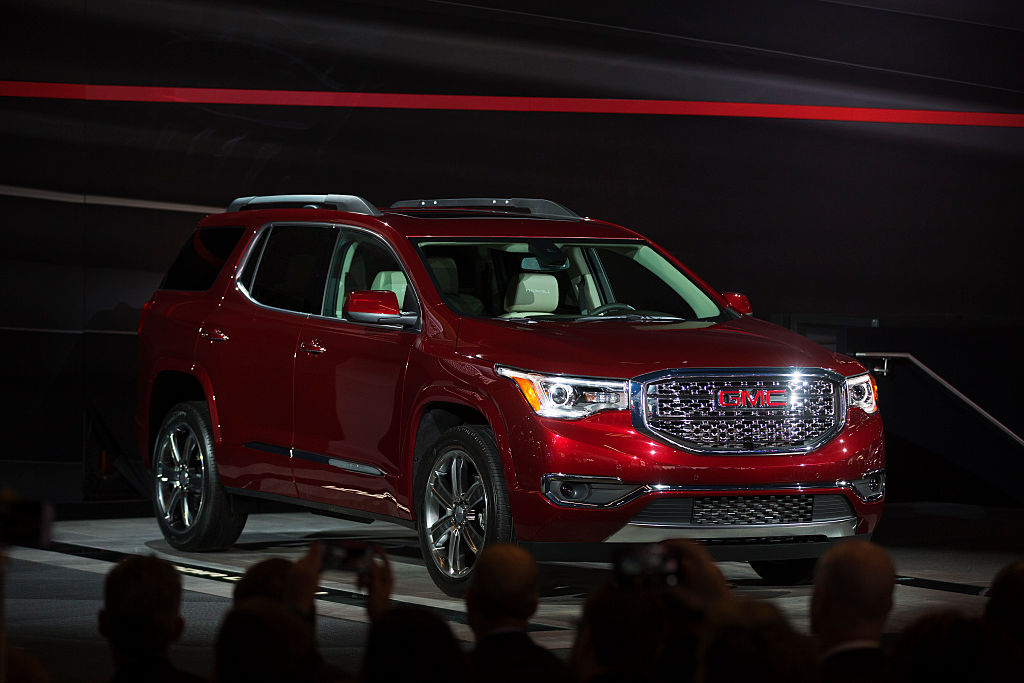 The GMC Acadia on display at the North American International Auto Show