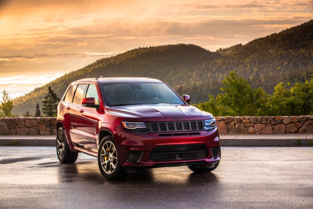 2020 Jeep Grand Cherokee Trackhawk by FCA parked near mountains