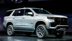The new Chevrolet Tahoe on display at an auto show
