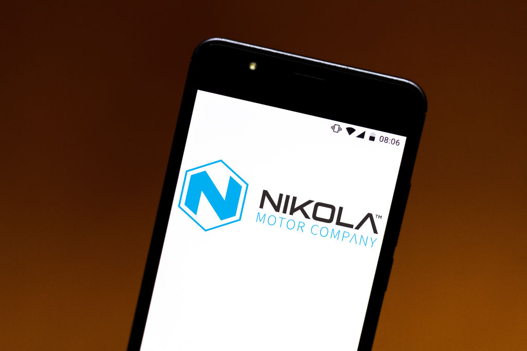 The Nikola Motor Company logo displayed on a smartphone