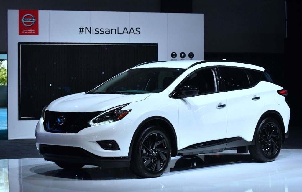 A Nissan Murano on display at an auto show