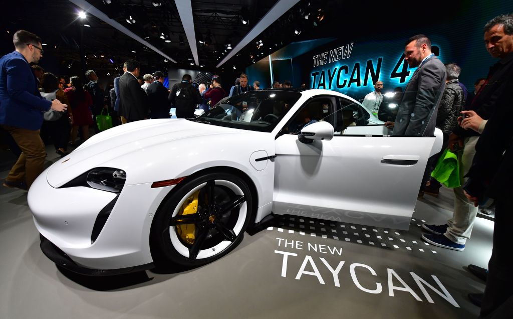 The Porsche Taycan 4S at the 2019 Los Angeles Auto Show