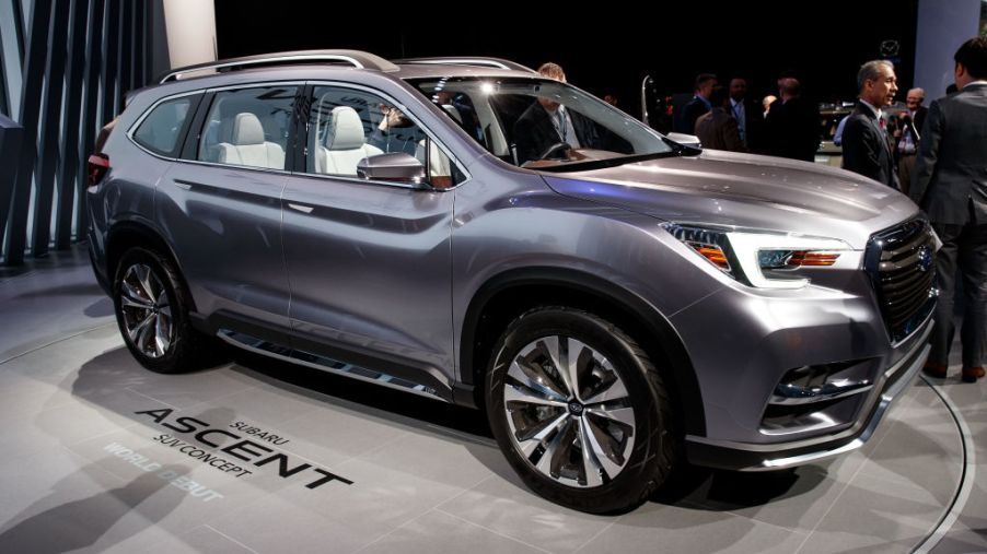 A Subaru Ascent on display at an auto show