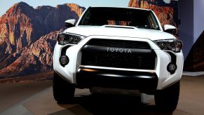 A Toyota 4Runner on display at an auto show.