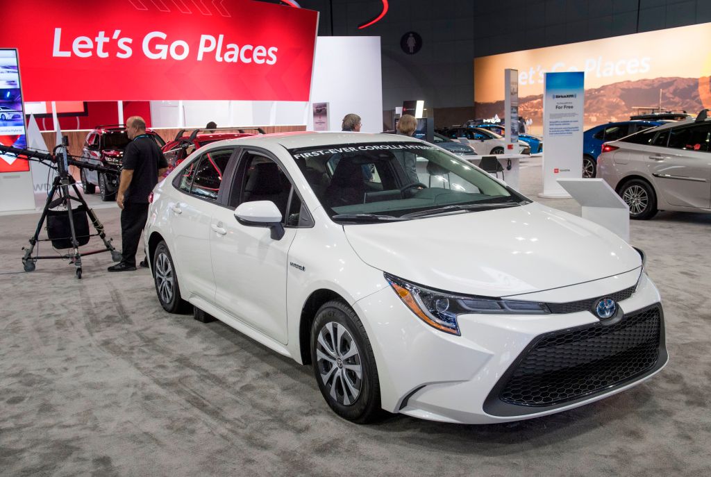 The Toyota Corolla Hybrid at the Los Angeles Auto Show