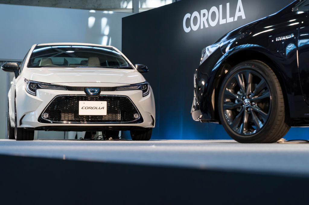 The Toyota Corolla being unveiled in Tokyo, Japan