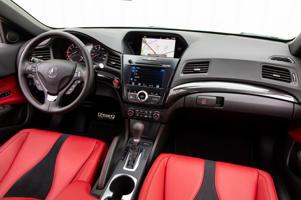 The Acura ILX A-Spec features red sport-inspired seats.