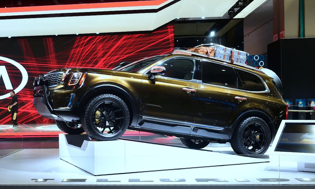 Kia Motors Telluride luxury SUV, due out in 2019 is on display in Los Angeles, California on November 29, 2018 at Automobility LA, formerly the LA Auto Show
