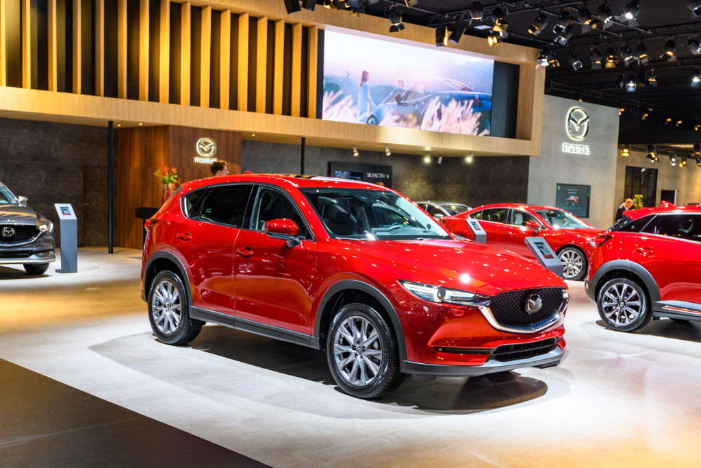 MAZDA CX-5 compact crossover SUV on display at Brussels Expo on January 9, 2020