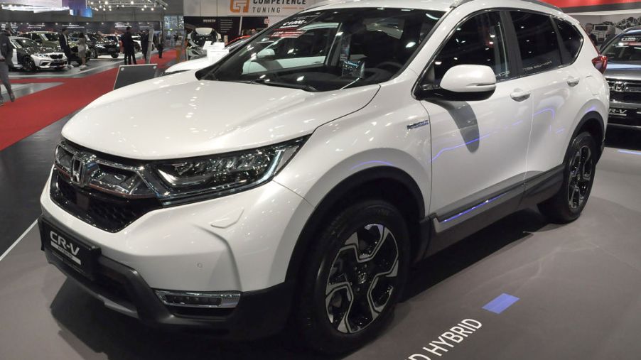 A Honda CR-V is seen during the Vienna Car Show press preview at Messe Wien, as part of Vienna Holiday Fair, on January 15, 2020