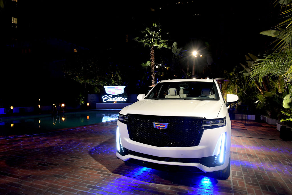 The all-new 2021 Cadillac Escalade is displayed during the Cadillac Oscar Week Celebration at Chateau Marmont