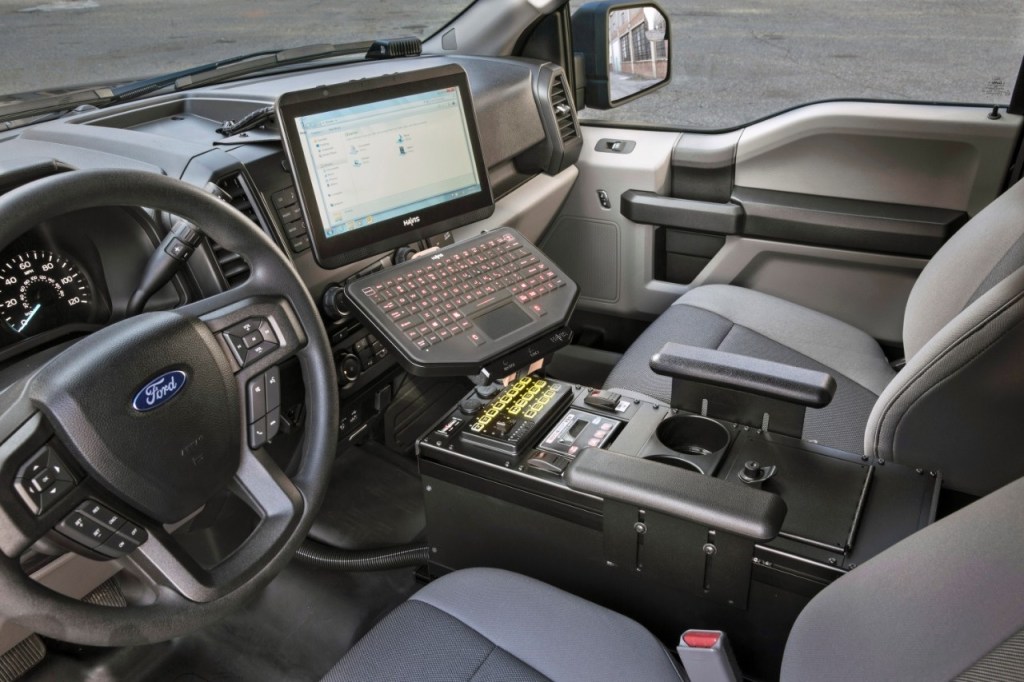 Ford Police Responder police truck interior