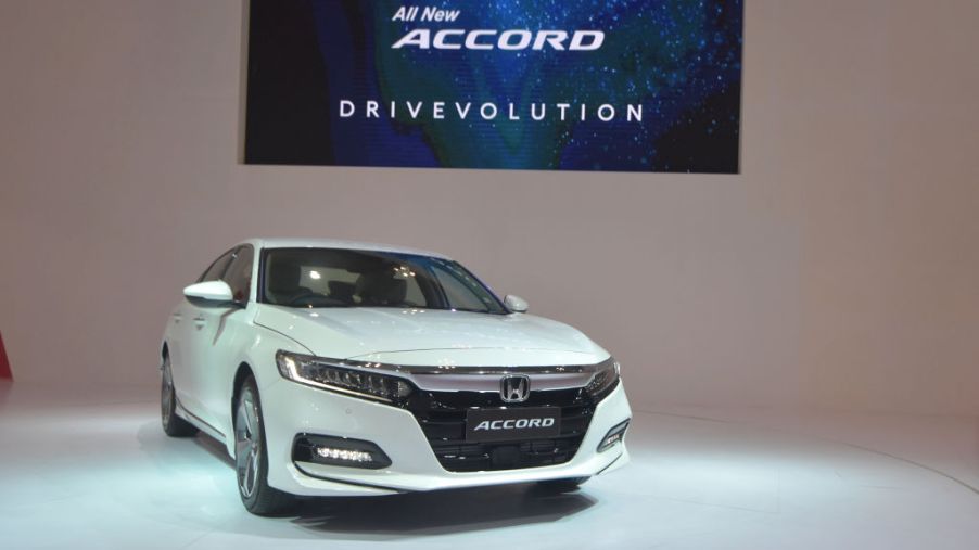 A Honda Accord on display at an auto show