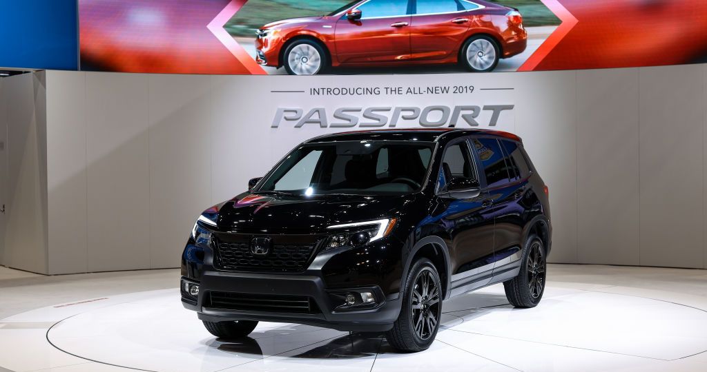 A Honda Passport AWD Sport is on display at the Chicago Auto Show