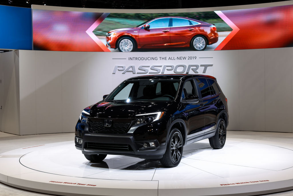 A Honda Passport AWD Sport is on display at the Chicago Auto Show