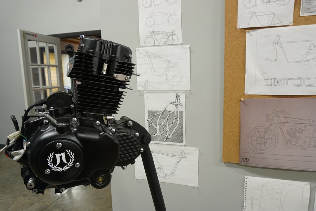 Janus Motorcycles engine and concept sketches
