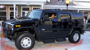 A lifted Hummer SUV