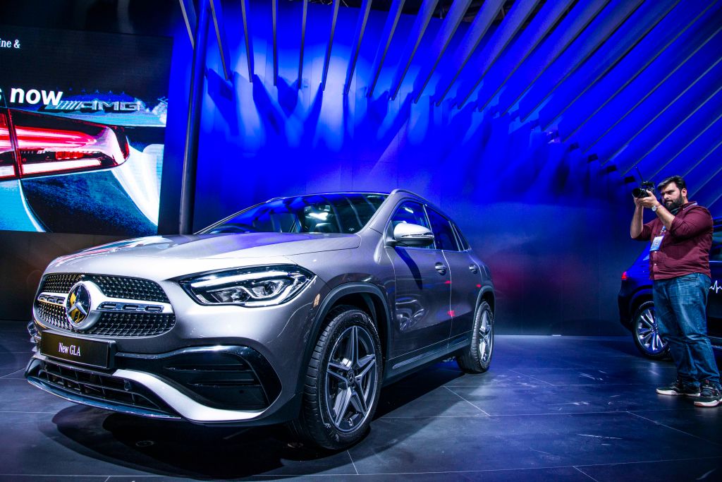 Mercedes-Benz GLA on display at Auto Expo 2020