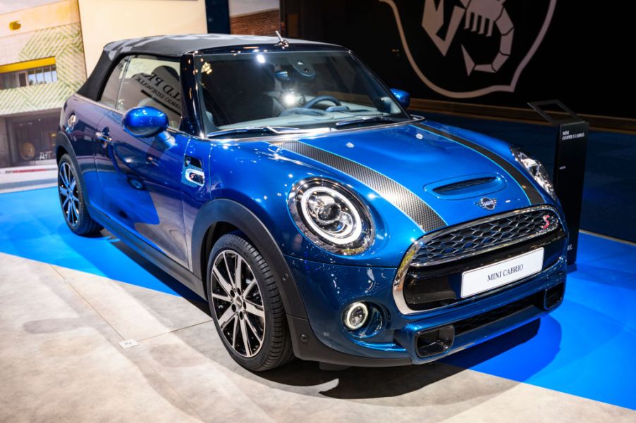 A MINI convertible on display
