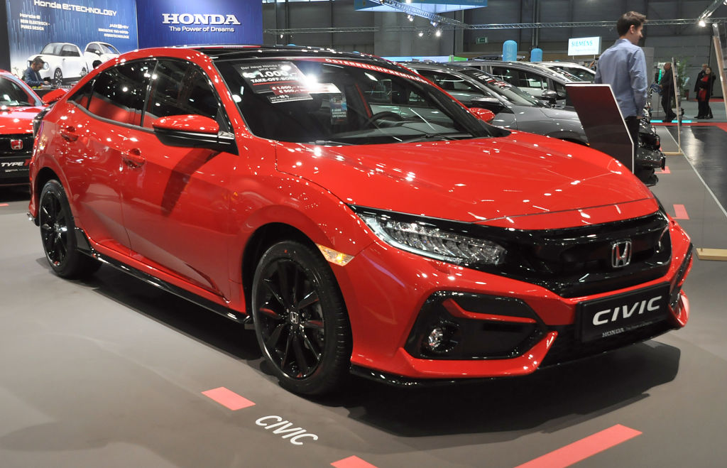A Honda Civic is seen during the Vienna Car Show press preview at Messe Wien, as part of Vienna Holiday Fair, on January 15, 2020 in Vienna, Austria