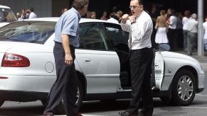 Two drivers fight after a disagreement behind the wheel