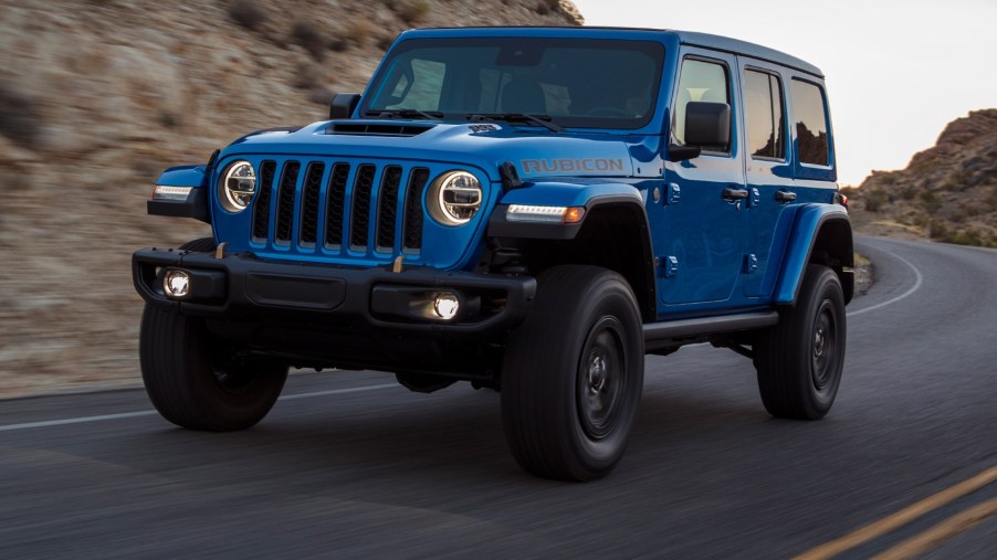 The 2023 Jeep Wrangler Rubicon 392 driving down the road