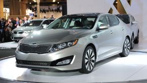 The new Kia Optima is unveiled on April 1, 2010 at the New York Auto Show in New York