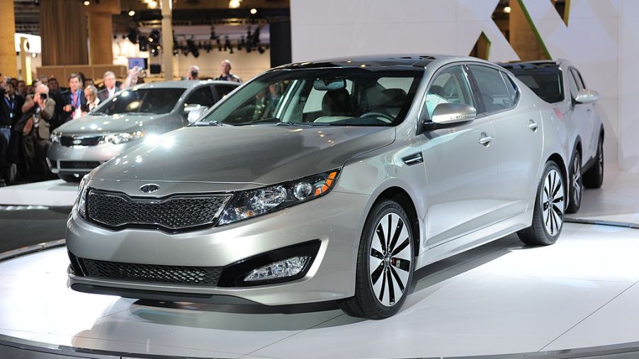 The new Kia Optima is unveiled on April 1, 2010 at the New York Auto Show in New York