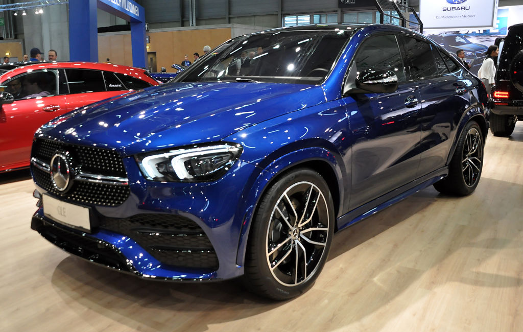 A Mercedes-Benz GLE is seen during the Vienna Car Show press preview at Messe Wien