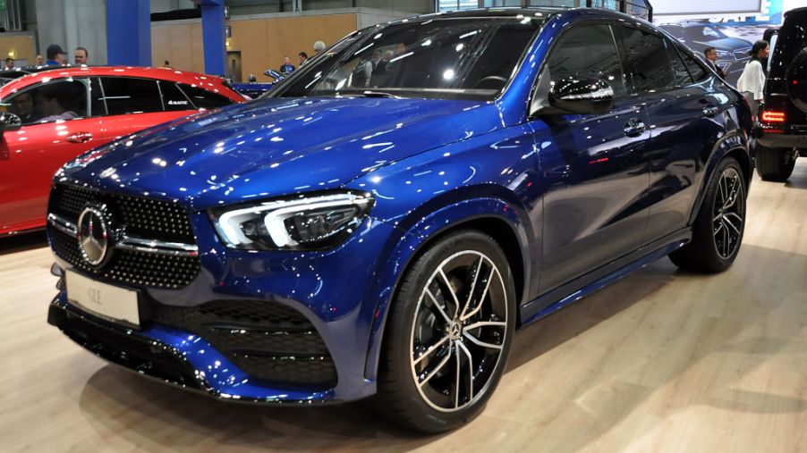 A Mercedes-Benz GLE is seen during the Vienna Car Show press preview at Messe Wien